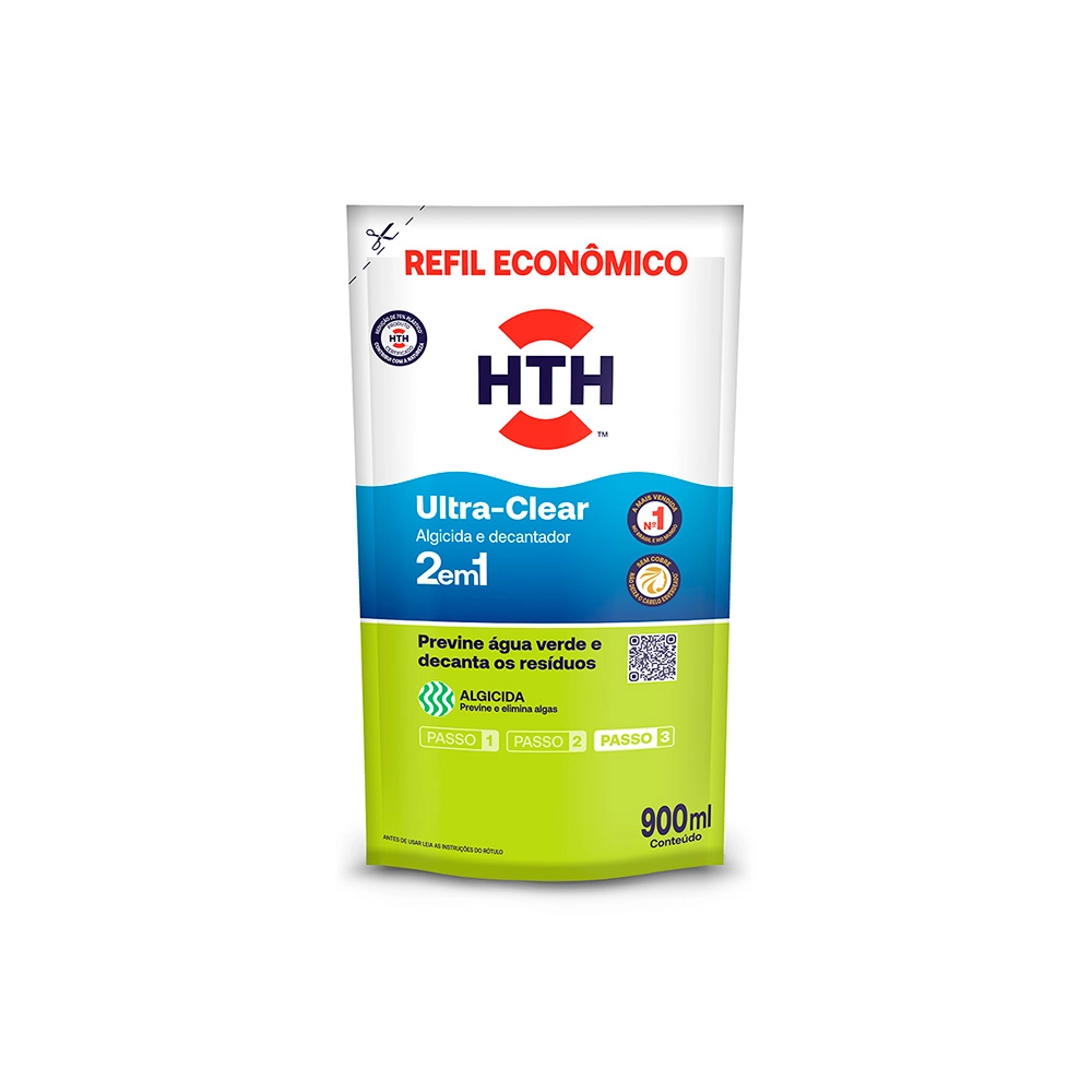 Embalagem HTH Ultra Clear Refil 900ml